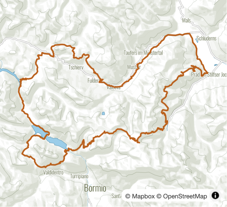 Trailrunde über drei Grenzen: Hochalpines Bike-Erlebnis rund ums Stilfser Joch - Übersichtskarte