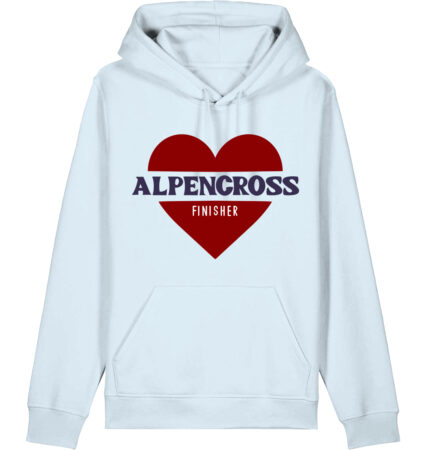 Finisher Hoodie „Alpencross Liebe“ – Farbe: Ice Blue